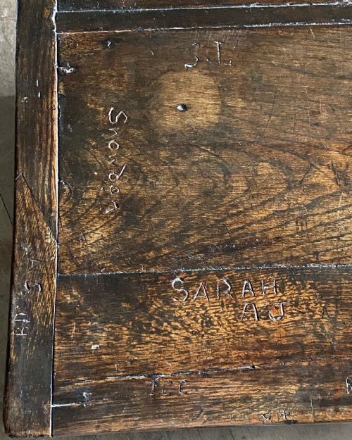 18THC GRAFFITIED OAK REFECTORY TABLE - ADDITIONAL PHOTO 9