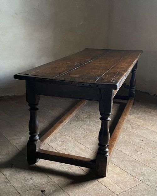 18THC GRAFFITIED OAK REFECTORY TABLE - ADDITIONAL PHOTO 12
