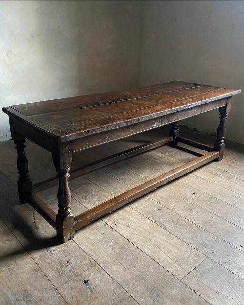18thc graffitied oak refectory table - CATEGORY: ANTIQUE TABLES - DATED 18TH CENTURY