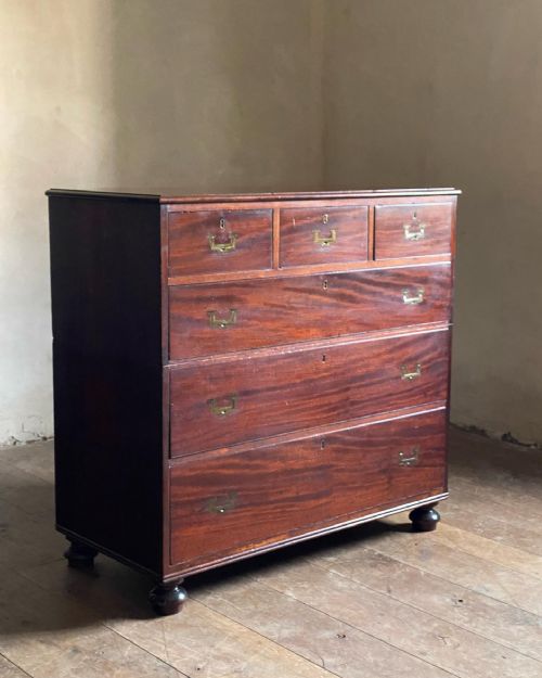 18thc campaign chest - CATEGORY: ANTIQUE CHEST OF DRAWERS - DATED GEORGIAN