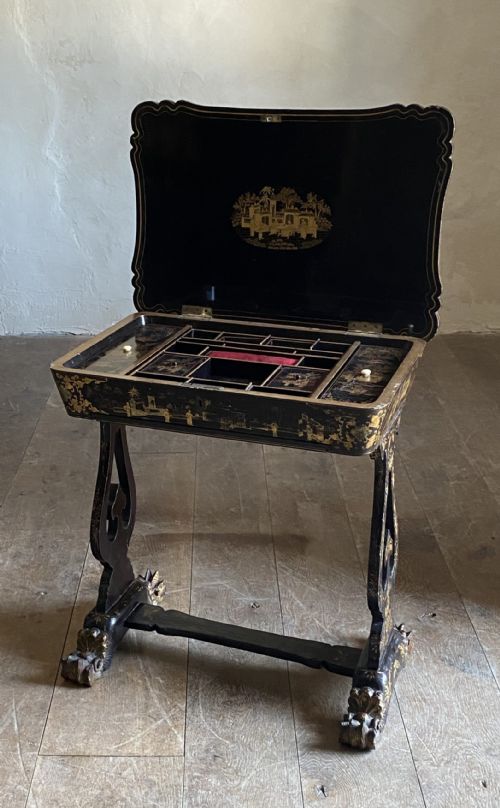 LACQUERED CHINESE WORK TABLE - ADDITIONAL PHOTO 9