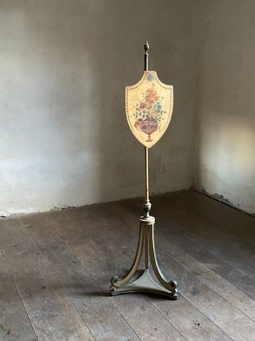 regency painted pole screen - CATEGORY: ANTIQUE MISCELLANEOUS - DATED REGENCY