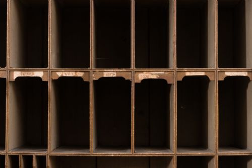 ANTIQUE PIGEON HOLE CUPBOARD - ADDITIONAL PHOTO 6