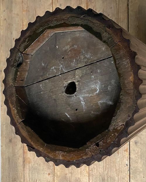 19THC FLUTED MAHOGANY PEDESTAL COLUMN - ADDITIONAL PHOTO 3