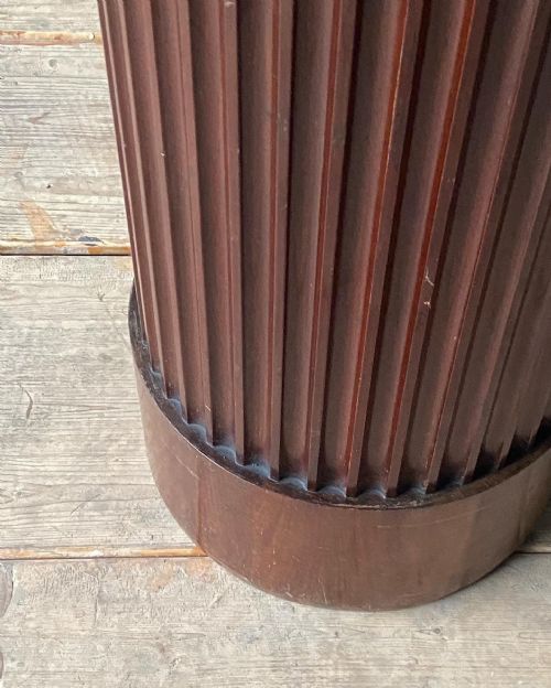 19THC FLUTED MAHOGANY PEDESTAL COLUMN - ADDITIONAL PHOTO 4