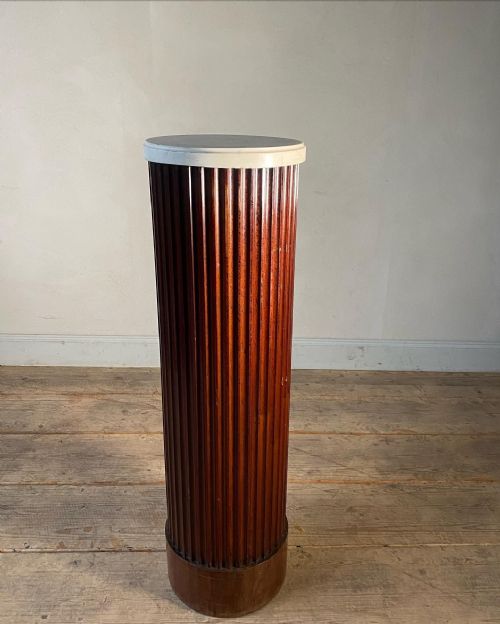 19THC FLUTED MAHOGANY PEDESTAL COLUMN - ADDITIONAL PHOTO 6