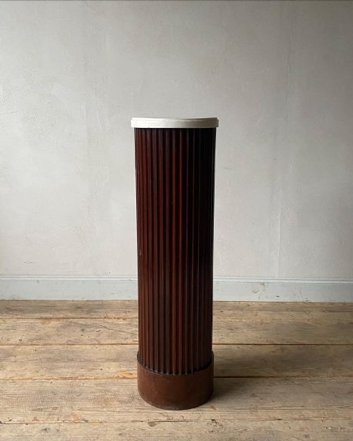 19THC FLUTED MAHOGANY PEDESTAL COLUMN - ADDITIONAL PHOTO 7