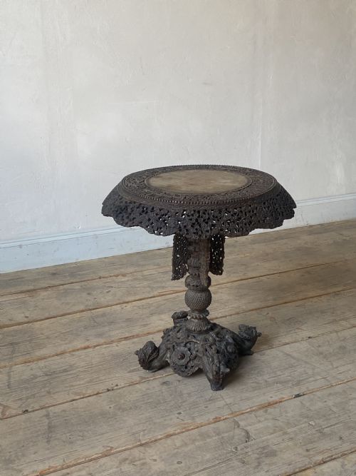 19thc burmese hardwood tilt top occasional table - CATEGORY: ANTIQUE TABLES - DATED VICTORIAN