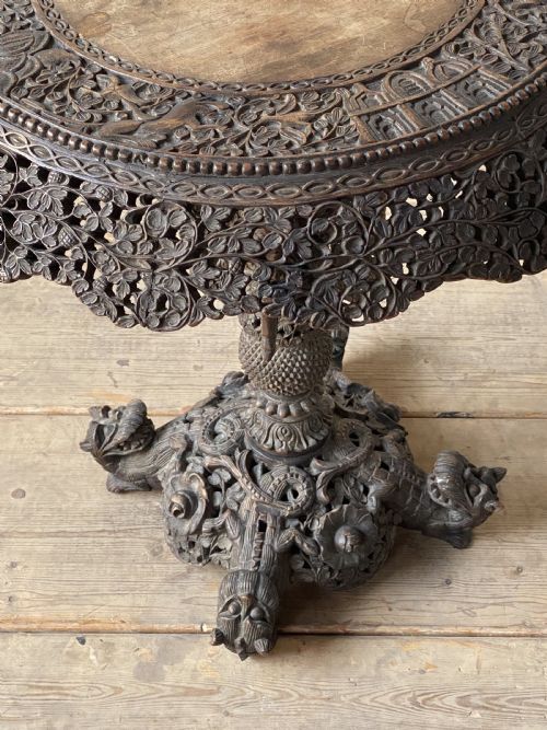 19THC BURMESE HARDWOOD TILT TOP OCCASIONAL TABLE - ADDITIONAL PHOTO 6