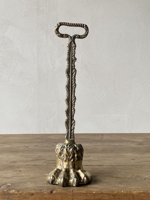 19thc brass hairy paw door porter - CATEGORY: ANTIQUE MISCELLANEOUS - DATED REGENCY