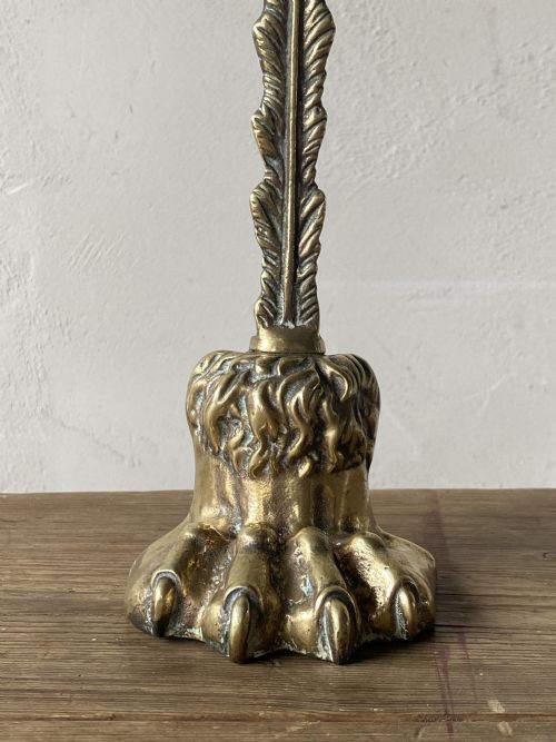 19THC BRASS HAIRY PAW DOOR PORTER - ADDITIONAL PHOTO 1