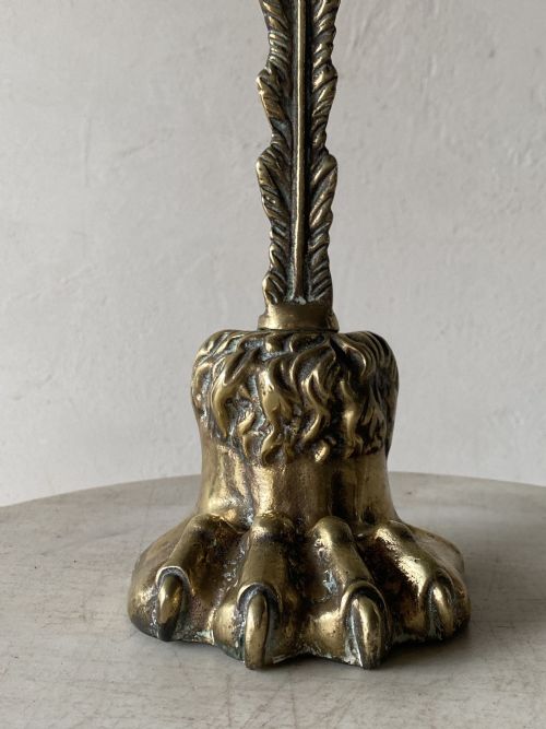 19THC BRASS HAIRY PAW DOOR PORTER - ADDITIONAL PHOTO 3