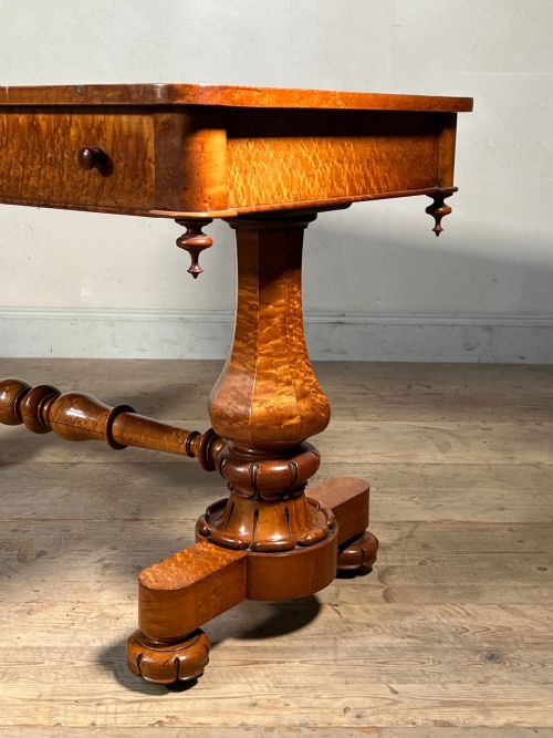 LATE REGENCY BIRDSEYE MAPLE WRITING TABLE - ADDITIONAL PHOTO 1