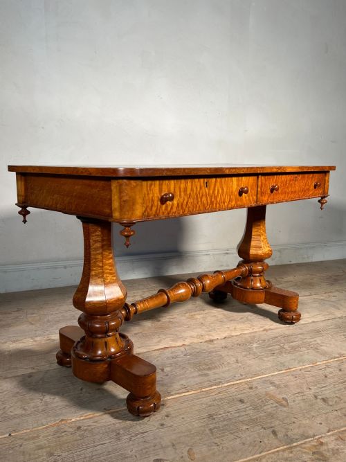 LATE REGENCY BIRDSEYE MAPLE WRITING TABLE - ADDITIONAL PHOTO 3