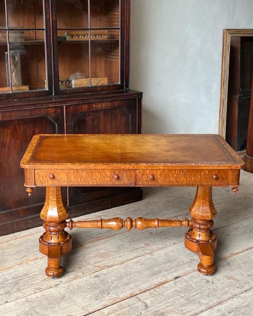 LATE REGENCY BIRDSEYE MAPLE WRITING TABLE - ADDITIONAL PHOTO 11