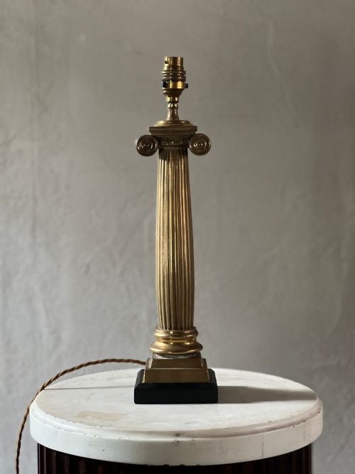 brass ionic early 20thc column lamp base - CATEGORY: ANTIQUE LIGHTING - DATED EDWARDIAN