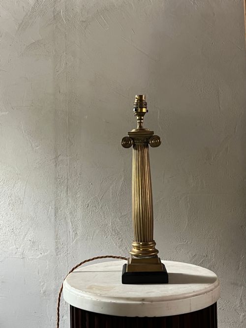 BRASS IONIC EARLY 20THC COLUMN LAMP BASE - ADDITIONAL PHOTO 1