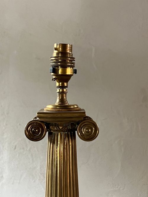 BRASS IONIC EARLY 20THC COLUMN LAMP BASE - ADDITIONAL PHOTO 2