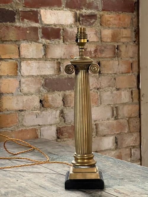 BRASS IONIC EARLY 20THC COLUMN LAMP BASE - ADDITIONAL PHOTO 5