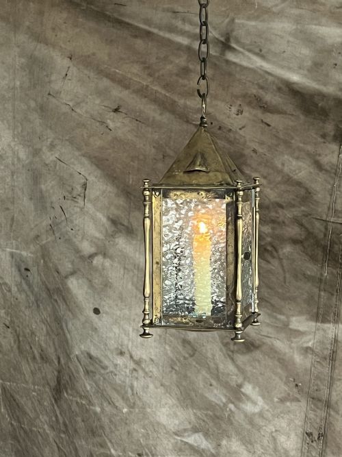 ARTS AND CRAFTS BRASS LANTERN - ADDITIONAL PHOTO 1