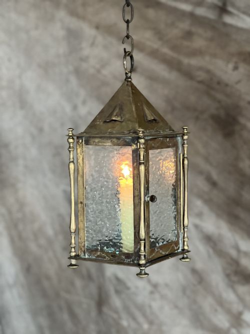 ARTS AND CRAFTS BRASS LANTERN - ADDITIONAL PHOTO 3