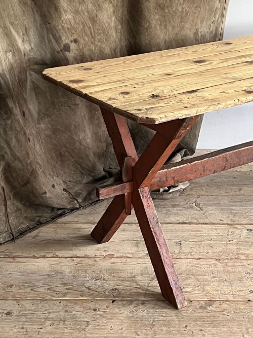 19THC X FRAME TAVERN TABLE - ADDITIONAL PHOTO 2