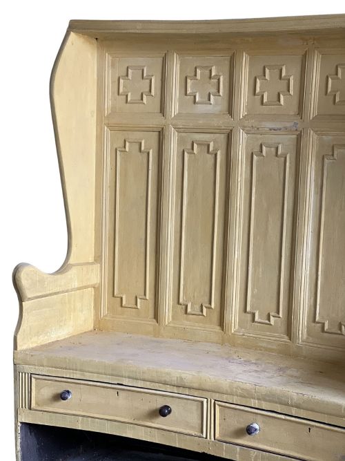 19THC CURVED PINE SETTLE - ADDITIONAL PHOTO 4
