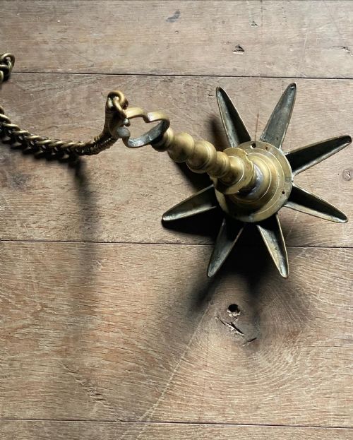 BRASS JUDENSTERN SABBATH LAMP - ADDITIONAL PHOTO 4