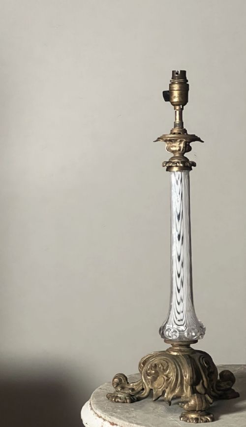 19THC MURANO GLASS AND GILT BRASS LAMP BASE - ADDITIONAL PHOTO 1