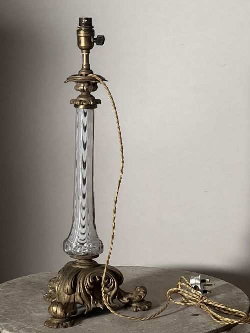 19THC MURANO GLASS AND GILT BRASS LAMP BASE - ADDITIONAL PHOTO 2
