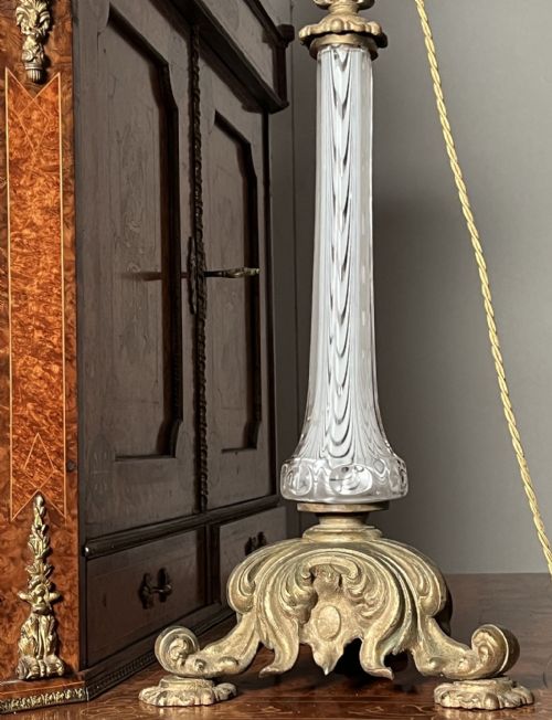 19THC MURANO GLASS AND GILT BRASS LAMP BASE - ADDITIONAL PHOTO 4