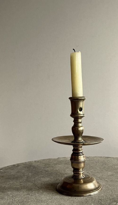 17thc dutch brass heemskerk candlestick - CATEGORY: ANTIQUE LIGHTING - DATED 17TH CENTURY
