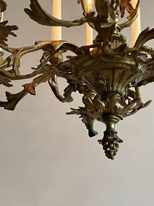 12 ARM GILT BRASS CANDELABRA - ADDITIONAL PHOTO 3