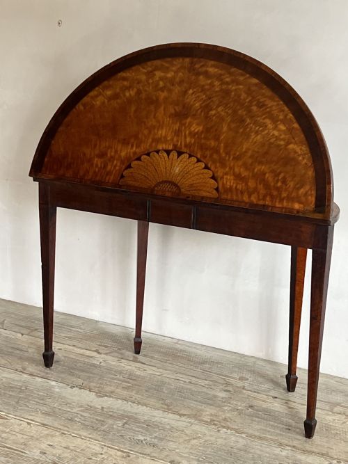 18THC SATINWOOD DEMI LUNE CARD TABLE - ADDITIONAL PHOTO 1