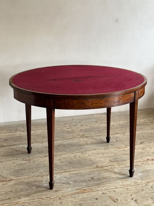 18THC SATINWOOD DEMI LUNE CARD TABLE - ADDITIONAL PHOTO 7
