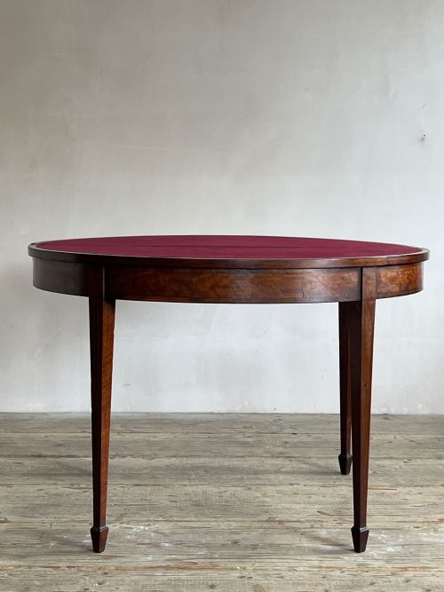 18THC SATINWOOD DEMI LUNE CARD TABLE - ADDITIONAL PHOTO 8