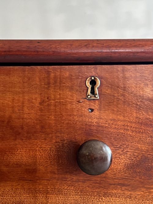 19THC CAMPHOR WOOD CAMPAIGN CHEST OF DRAWERS - ADDITIONAL PHOTO 4
