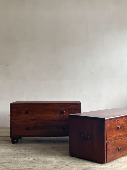 19THC CAMPHOR WOOD CAMPAIGN CHEST OF DRAWERS - ADDITIONAL PHOTO 5