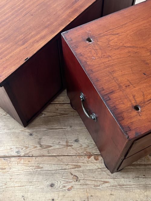 19THC CAMPHOR WOOD CAMPAIGN CHEST OF DRAWERS - ADDITIONAL PHOTO 6