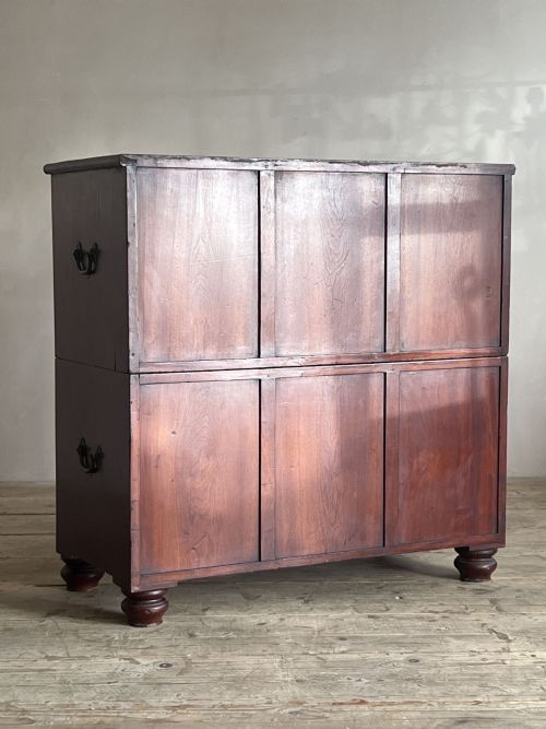 19THC CAMPHOR WOOD CAMPAIGN CHEST OF DRAWERS - ADDITIONAL PHOTO 7