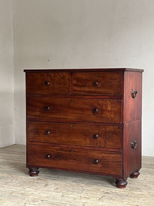 19THC CAMPHOR WOOD CAMPAIGN CHEST OF DRAWERS - ADDITIONAL PHOTO 8
