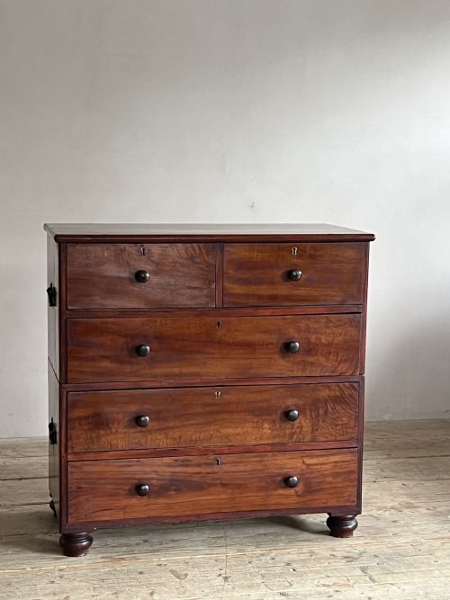 19THC CAMPHOR WOOD CAMPAIGN CHEST OF DRAWERS - ADDITIONAL PHOTO 10