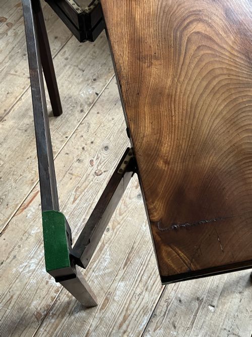 MAHOGANY SERPENTINE GAMES TABLE - ADDITIONAL PHOTO 5