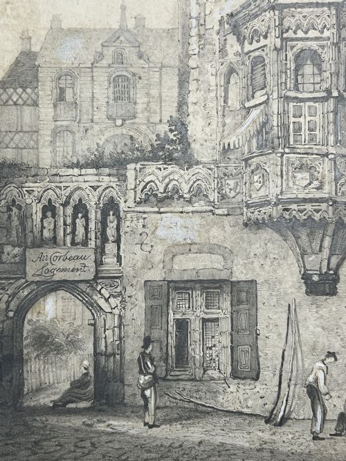 PENCEL AND WASH DRAWING AN CORBEAU LOGEMENT AT COBLENTZ - ADDITIONAL PHOTO 2