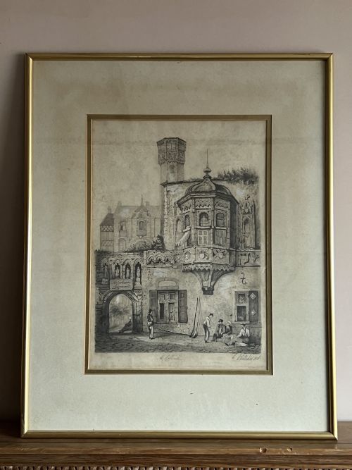 PENCEL AND WASH DRAWING AN CORBEAU LOGEMENT AT COBLENTZ - ADDITIONAL PHOTO 4