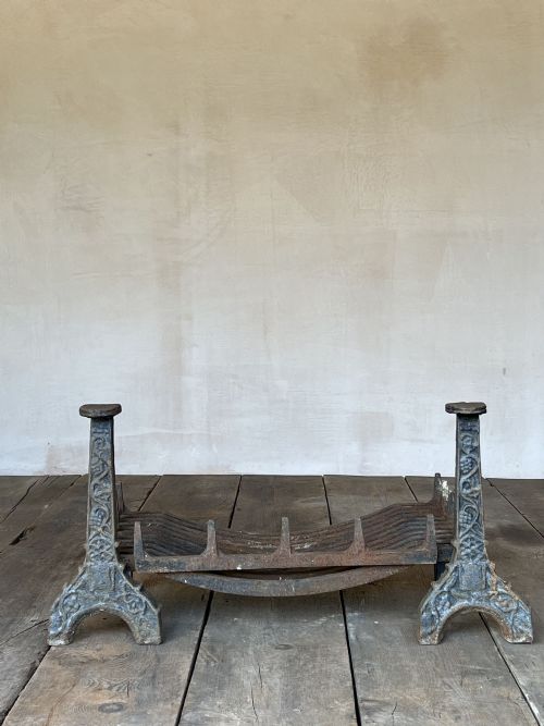 GOTHIC CAST IRON ANDIRONS - ADDITIONAL PHOTO 5