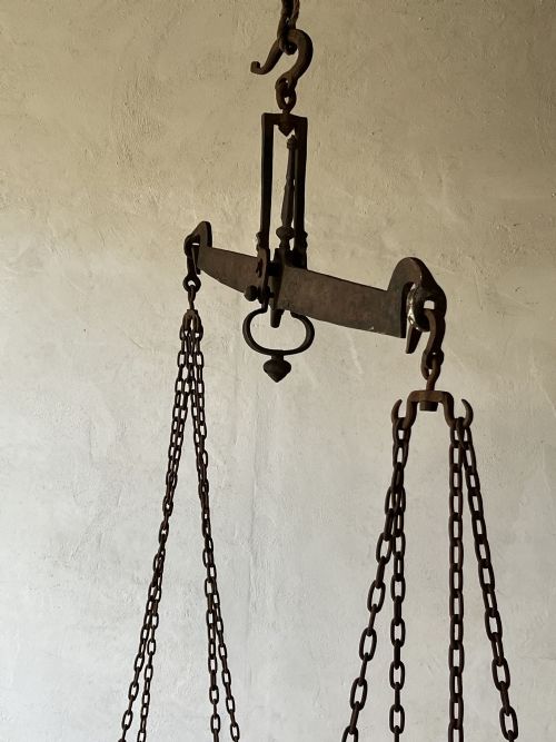HUGE ANTIQUE WROUGHT IRON BALANCE SCALES - ADDITIONAL PHOTO 5