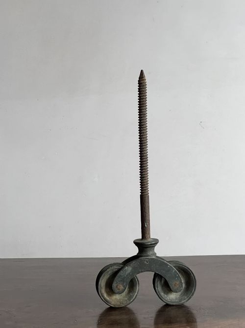 19THC BRASS DOUBLE PULLEY - ADDITIONAL PHOTO 3