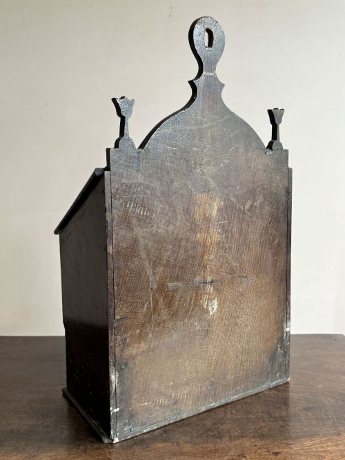 GEORGIAN OAK CANDLE SALT BOX - ADDITIONAL PHOTO 5