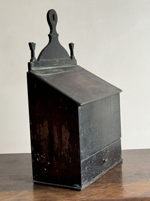 GEORGIAN OAK CANDLE SALT BOX - ADDITIONAL PHOTO 8